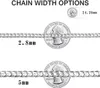 Chicsilver 2,8 mm/5 mm Solid 925 Srebrny Srebrny Kubańczycy Link/Naszyjnik łańcuchowy Figaro dla kobiet mężczyzn 14 18 20 22 24 26 28 cali (z pudełkiem podarunkowym)