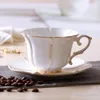 Mugs Bone China Afternoon Tea Cup Highend Gold Painted British Black Coffee Cups And Saucers Set 180ML Ceramic Espresso 230829