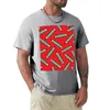 Polos pour hommes crayon puissance motif rouge T-Shirt drôle T-Shirt à manches courtes graphiques Anime T-shirts pour hommes coton
