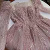 فساتين الحفلات هيل هيل وردي فاخر ، فستان سهرة سهرة 2023 مربعًا أنيقة للنساء ، Prom Prom CLA71915