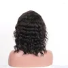 Onda solta 13x6 bob frente do laço peruca de cabelo humano para as mulheres pré arrancadas com bebê brasileiro natural preto remy 150%