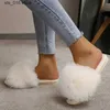 New Woman 2024 Winter Simple Word Flats Soft Home Women Slippers Faux Fur Warm Bedroom Leisure Female Shoes T230828 bd669
