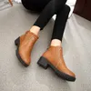 Solid Women Color Autumn Female Waterproof Platform Ankle Boots Pu Belt Buckle Women's Shoes Plus Size 43 T230829 430b 's 0b