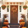 Decorative Flowers 5 Wreath Decor Pumpkin Home Door Maple Hanging Autumn Festival Legs For Crafts