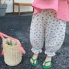 Pantalon anti-moustique pour petites filles, taille haute, imprimé Floral, vêtements de plage décontractés pour enfants, été 2023