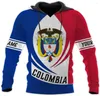 Herrtröjor Anpassa namn colombiansk flaggmärke 3D hoodie kvinnors casual sweatshirt vår blixtlås mode harajuku