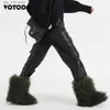 Boots Snow Boots Women Winter Warm Platform Boots Furry Faux Fur Snow Boot Mongolian Fur Boots Fashion Outdoor Fluffy Plush Shoes Girl T230829