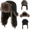 Geizige Krempe Hüte Herren Winter Trapper Trooper Earflap Warme Russische Wasserdichte Ski Hut Bomber Kappe Russische Warme Gehörschutz Hüte J230829