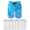 Pantaloncini da uomo Summer Board Sparkle Snowflake Running Surf Design con stampa blu Pantaloni corti da spiaggia Simpatico costume da bagno ad asciugatura rapida di grandi dimensioni