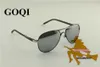 Óculos de sol GOQI Fornecimento de pernas de borracha quadro de liga rebite polarizado óculos de sol masculino escritório legal homem vintage gafas 230828