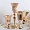 Candle Holders Golden Silver Candle Metal Candlestick Flower Stand Vase Table Centerpiece Event Flower Rack Road Lead Wedding Deco 230828