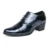 Zapatos de vestir Aumento formal 6 cm Hombres Boda Tacón alto Cordones Cuero de negocios 37-44 Carrera