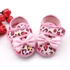 Erste Wanderer Kinderschuhe Baby Mädchen Leopardenmuster Schleife Prewalker Weiche Sohle Sandalen Einzelne Kinder Für Sommerschuh