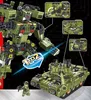 Minifig Bouwsteen Tank 2IN1 Leger Speelgoedtank Militaire Figuur Robot Transformator Robot Modelbouwpakket Kleine deeltjes Bouwstenen Speelgoedjongen Lepin Baksteen Kerstcadeau