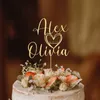 Outros suprimentos para festas de eventos Topper de bolo de casamento personalizado com data Script personalizado Toppers de bolo acrílico para decoração de bolo de festa rústica de casamento 230828