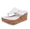 Sandaler kvinnor sommarflip flops skor kvinnlig kilplattform sandal damer 7,5 cm tjock botten casual tofflor sko svart rosa 230829