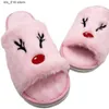 Women Elk Christmas New Plush Slides Cartoon Animal Cotton Slippers Cute Warm Indoor Bedroom Anti Skid Soft Home Shoes T 10fa
