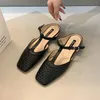 Chinelos Bailamos Mulheres Slip On Feminino Sandália Plana Sapatos Square Toe Mules Senhoras Checkered Beach Slides