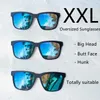 نظارة شمسية مربع مربع كبير الاستقطاب للرؤوس الكبيرة الرجال الرجعية خمر XXL Super Big Sunglasses UV Protection MJ8023 230828