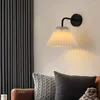 Wall Lamp Nordic Rural Cloth Lampshade Light For Bedroom Corridor Stairs El RoomRetro Simple Sconce Bedside