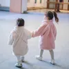 Jaquetas 1-8 anos bebê menina casaco de pele falsa moda estilo coreano crianças jaqueta longa para meninas outono inverno quente crianças outerwear roupas