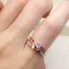 Cluster Rings 18K Rose Gold Women's Ring Mosan Diamond D-color VVS1 Wedding/Engagement/Anniversary/Valentine's Day/Party Fashion