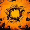 Decorative Flowers Halloween Wreath Artificial Dead Tree Branches Rose Bats LED Light Ring Hanging Decoration Simulation