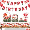 Engångsgorre röda akvarell svamp pappersplattor festförsörjning och servetter födelsedagsset servis serverar 8 gäster för koppar dr dhoij