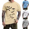 Camiseta masculina Halloween para homens com estampa de morcego camiseta gráfica manga curta camisetas tops roupas grandes altas