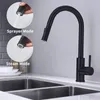 Kitchen Faucets Black Deck Mounted Sprayer Faucet With Two Functions - Single Handle And Cold Water Sink Mixer Tap.