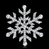 2 Inch Rhinestone Crystal Diamante Snowflake Brooch Silver Tone