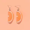 Hoop Earrings Orange Flap Women's Fun Fruit Distinctive Light Luxury Temperament Fashion All-match Jewelry Gift Trend