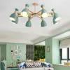 Lustres Macaron Style éclairage lustre plafond moderne chambre salon lampe simple rotatif rond luminaires E27