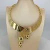 Necklace Earrings Set Brazilian Gold-Plated For Women Fashion Design Big African Jewelry Wedding Party Gift FHK15732