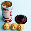 Bouteilles de stockage 3pcs Boîte à biscuits de Noël Candy Tin Jar Conteneurs Tinplate Biscuits Can pour l'année