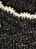 女性のセーターファッション手作りのかぎ針編みの波のエッジ女性のための半袖セーター2023高品質のOネックダイヤモンドスリムカジュアルジャンパー