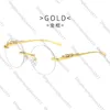 2023 Nya Kajia Leopard Head Round Rimless Solglasögon Kvinnlig gatafoto Fashion Trend Glasses Maleiov4