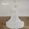 Urban Sexy Dresses Meerjungfrau-Hochzeitskleid 2023, abnehmbare Schleppe, Schleife, V-Ausschnitt, elegantes weißes Elfenbein, Boho-einfaches Brautkleid, ärmellos, Vestidos De Novia 230828