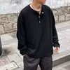 Erkek Hoodies Sweatshirts Street Giyim Moda Sweatshirt Erkekler Vintage Crew Boyn Button-Up büyük boyutlu kapüşonlu bahar sonbahar gündelik gevşek uzun kollu sweatshirt 230829