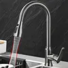 Kitchen Faucets Grey Faucet Single Hole Pull Out Spout Sink Mixer Tap Stream Sprayer Head ChromeBlack 230829