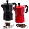 Garrafas de água Alumínio Moka Pot 300ml Italiano Espresso Coffee Maker para Stovetop Home Outdoor Black Red 230829