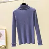 Women's Sweaters TingYiLi Wave Turtleneck Sweater Black White Beige Blue Knitted Pullover Autumn Winter Long Sleeve Female