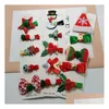 Kerstversiering Pin 2024 Haar S 5 stks/set Leuke Sneeuwpop Kerstman Kaart Meisjes Clip Accessoires Op Voorraad Drop Delivery Thuis Gar Dhbfm