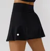 LL-6358 Brand Womens Yoga Outfit High Waist Tennis Skirts Exercise Hotty Hot Skirt Cheerleaders Shorts Fitness Wear Girls Running Elastic Pants Sportswear Lined