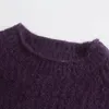 Swetry kobiet Xikom jesienne kobiety i pullover Purple długi rękaw Top Sweater Gorentse Vintage Casual Pullover Knitted