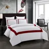 Постилочные наборы роскошные наборы белый Quiltduvet Cover Set Stages Comforter Pillowcase Plowcase Lense Lense King Queen Bedclothes 230828