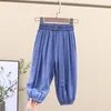 Trousers Children Elasticated Hem Pants Boys Girls Ice Silk Casual Jogger Pant Solid Mosquito Kids Clothing Long