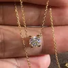 Подвески 18 тыс. Женщин -золото ожерелья для женщин -ожерелья Moissanite Diamond 0.5 1 2 3 4 5 Круглый годовщина