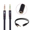 3.5 Mm Aux Cable Splitter Headset Cable Adapter Female To 2 Male Y-Splitter Audio Cable 1 To 2 Jack Headphones Microphone