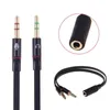 Divisor de cabo aux 3.5mm, adaptador de cabo de fone de ouvido fêmea para 2 machos, cabo de áudio divisor y, 1 para 2 entradas, microfone de fones de ouvido